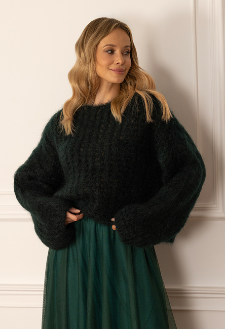 Zielony mohairowy sweter