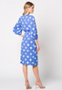 NIebieska sukienka z wiskozy w koła Overa