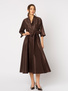 Brązowa sukienka z tafty