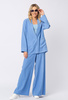 Niebieskie wiskozowe spodnie z szeroką nogawką Jane