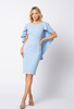 Błękitna dopasowana sukienka z pelerynką Beatrice