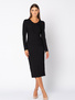 Czarna sukienka z dzianiny z drapowaniem