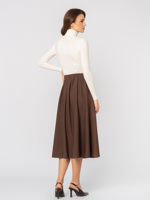 Brązowa rozkloszowana spódnica Simon