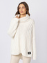 Oversizowy ecru sweter z golfem Élysée