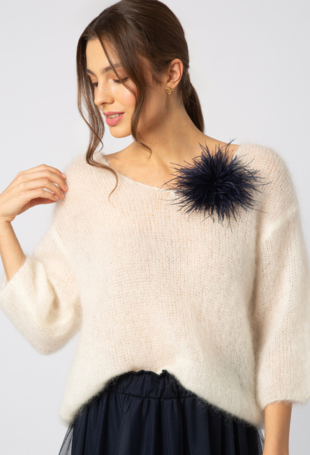 Broszka granatowy puszek