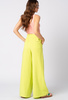 Limonkowe wiskozowe spodnie z szeroką nogawką Jane