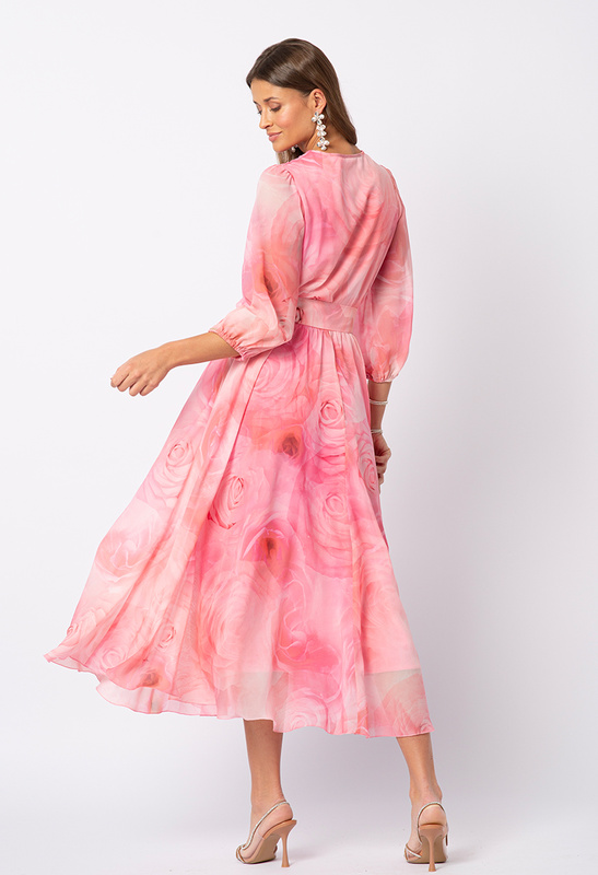 Sukienka różowe kwiaty Fleur