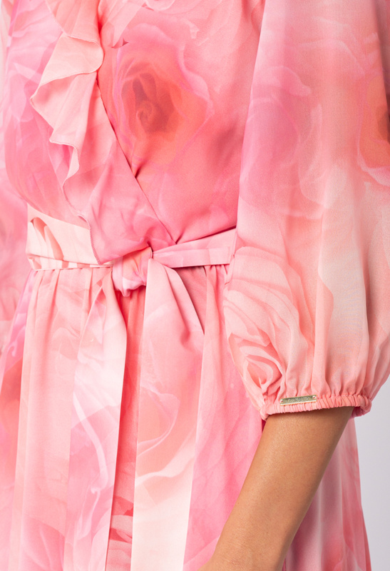 Sukienka różowe kwiaty Fleur