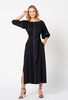 Czarna sukienka z wiskozy z kontrastową nitką Tally