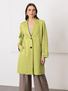 Płaszcz damski zapinany limonkowy