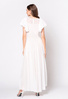 Długa sukienka ecru z falbanami na rękawie Jacqueline