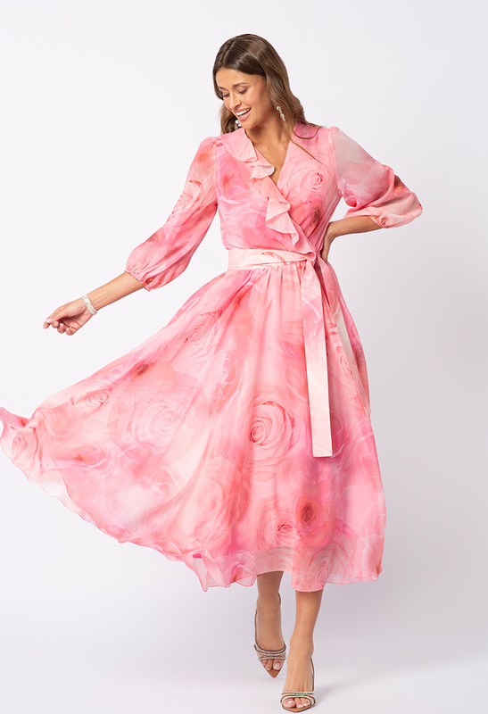 Sukienka różowe kwiaty Fleur