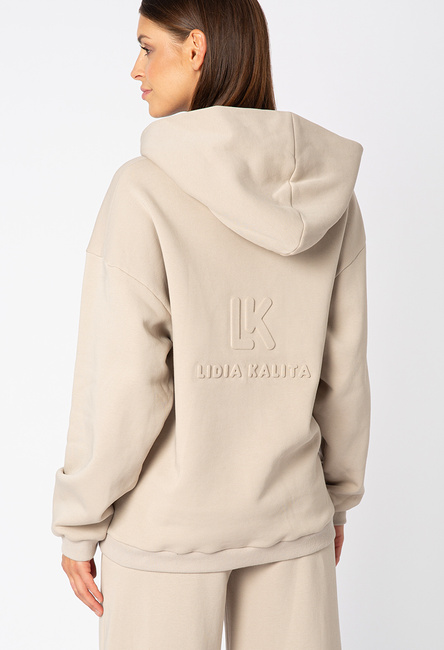 Bluza rozpinana z kapturem Latte