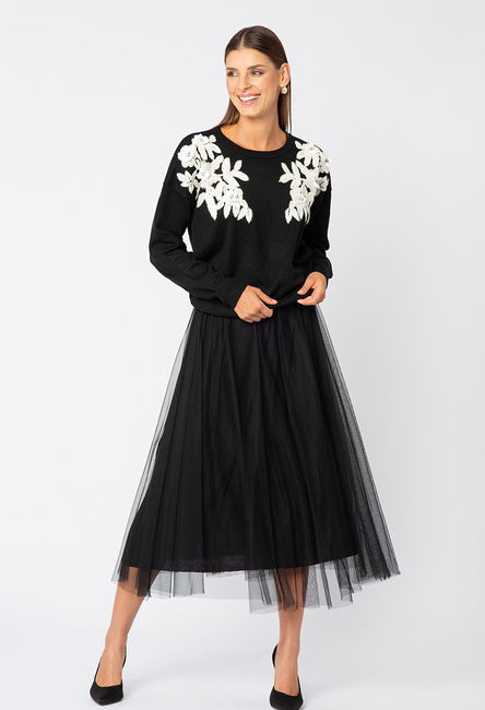 Czarna tiulowa spódnica