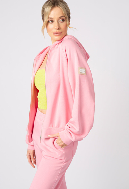 Różowa rozpinana bluza z kapturem Kathy