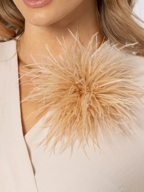 Broszka puszek beżowa