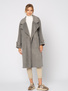 Szary wełniany płaszcz z dużymi kieszeniami bez podszewki