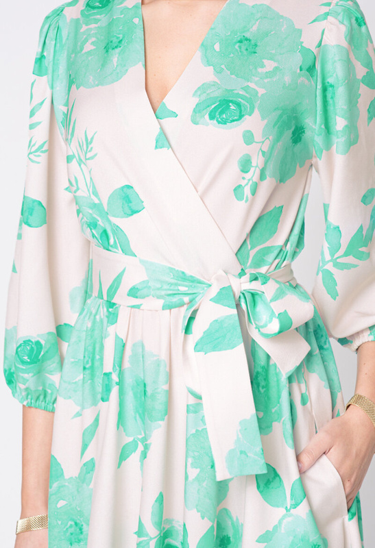 Sukienka w turkusowe kwiaty Denise