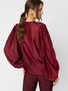 Bordowa koszula z layocellu z wiązaniem