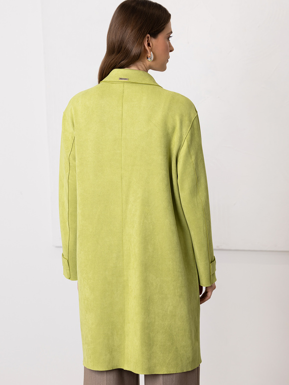 Płaszcz damski zapinany limonkowy