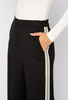 Szerokie czarne spodnie z lampasem Romy