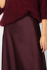 Bordowa satynowa wiskozowa spódnica z koronką
