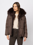 Brązowa kurtka z kołnierzem eco futra