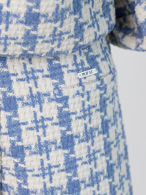 Szorty w pepitkę niebieskie ecru