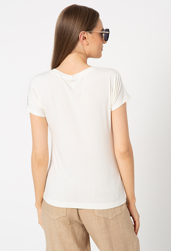 T-shirt ecru z autorską grafiką