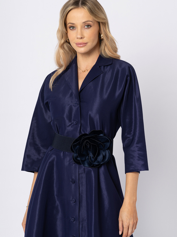 Granatowa sukienka z tafty Charlotte