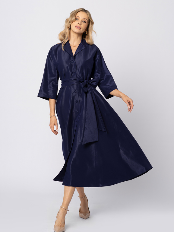 Granatowa sukienka z tafty Charlotte