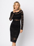 Dopasowana sukienka z czarnej koronki Léa