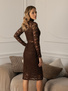 Brązowa sukienka z koronki Félicité