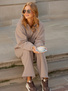 Szerokie beżowe spodnie dresowe Cappucino