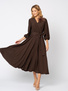 Czekoladowa sukienka z wiskozy Amelie