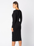 Czarna sukienka z wiskozy z drapowaniem Jeanne
